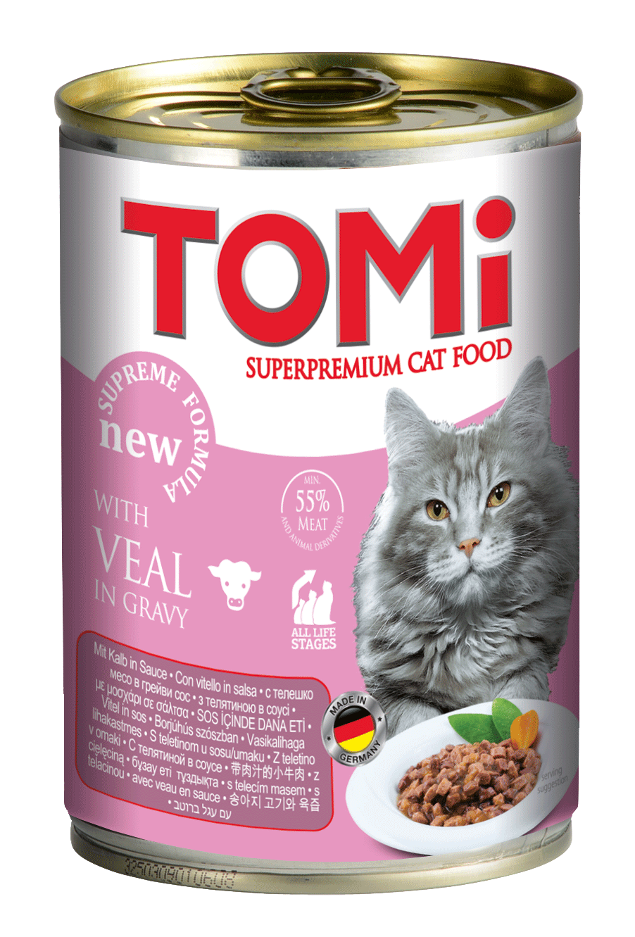 Tomi 400g can for cats - veal - Tomi